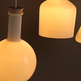 Hedendaagse en gecontracteerde creatieve magische witte glazen fleslijn hanglamp