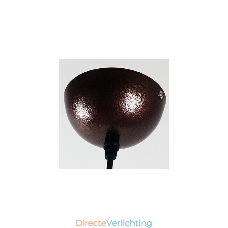 Moderne, eigentijdse metalen hanglamp met schilderij