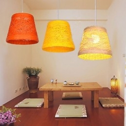 Moderne landelijke Cany Art geweven rotan enkele kop hanglamp