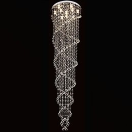 Plafond kroonluchter verlichting hanglamp verlichtingsarmaturen met K9 kristal dubbele spiraal D70CM H300CM
