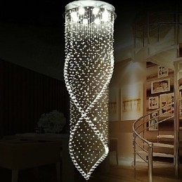 Kristallen kroonluchter hanglamp plafondlampen armaturen met helder K9 kristal en zilveren baldakijn