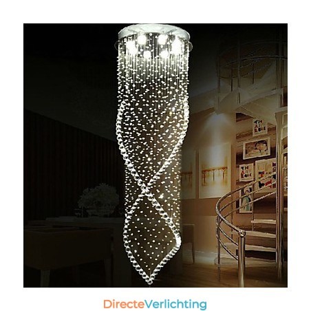 Kristallen kroonluchter hanglamp plafondlampen armaturen met helder K9 kristal en zilveren baldakijn Kristallen kroonluchter hanglamp plafondlampen armaturen met helder K9 kristal en zilveren baldakijn