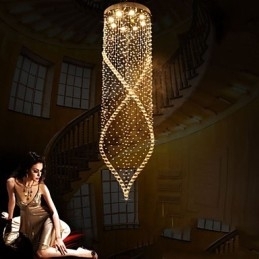 Kristallen kroonluchter hanglamp plafondlampen armaturen met helder K9 kristal en zilveren baldakijn