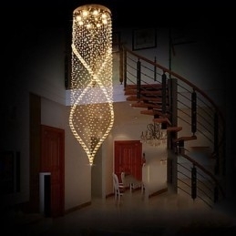 Kristallen kroonluchter hanglamp plafondlampen armaturen met helder K9 kristal en zilveren baldakijn