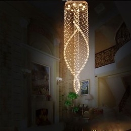 Kristallen kroonluchter hanglamp plafondlampen armaturen met helder K9 kristal en zilveren baldakijn