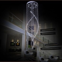 Kristallen kroonluchter hanglamp plafondlampen armaturen met helder K9 kristal en zilveren baldakijn
