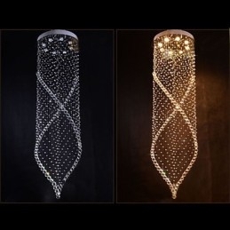 Kristallen kroonluchter hanglamp plafondlampen armaturen met helder K9 kristal en zilveren baldakijn