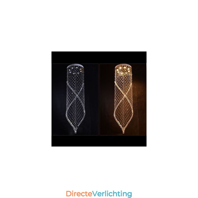 Kristallen kroonluchter hanglamp plafondlampen armaturen met helder K9 kristal en zilveren baldakijn