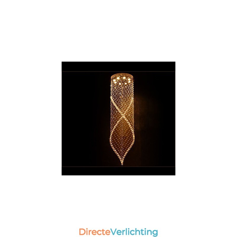 Kristallen kroonluchter hanglamp plafondlampen armaturen met helder K9 kristal en zilveren baldakijn