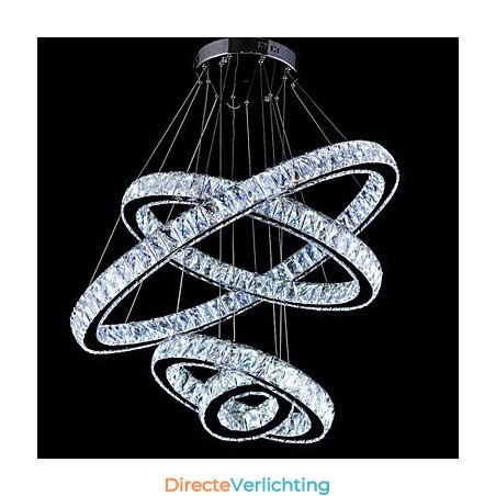 Kristallen hanglamp plafondlamp kroonluchter verlichtingsarmaturen met 4 ringen Kristallen hanglamp plafondlamp kroonluchter verlichtingsarmaturen met 4 ringen