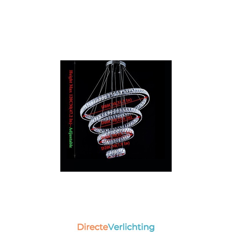 Kristallen hanglamp plafondlamp kroonluchter verlichtingsarmaturen met 4 ringen