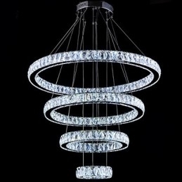 Kristallen hanglamp plafondlamp kroonluchter verlichtingsarmaturen met 4 ringen