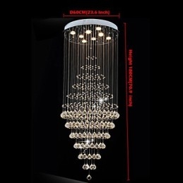 Moderne kristallen kroonluchter verlichting hanglamp plafondlamp armaturen met 8 lampen H180CM