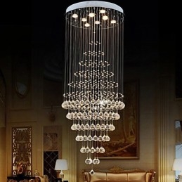Moderne kristallen kroonluchter verlichting hanglamp plafondlamp armaturen met 8 lampen H180CM
