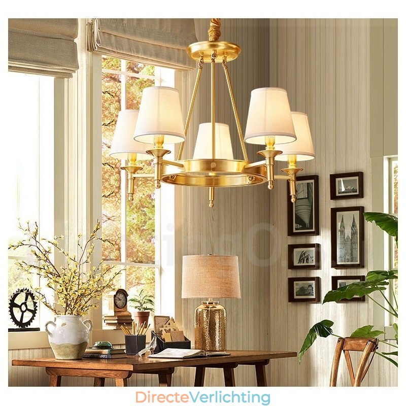 Puur messing ronde kroonluchter hanglamp traditioneel klassiek