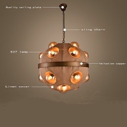 Landelijke Schilderij Metalen Kroonluchter Hanglamp Slaapkamer