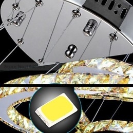 Hanglampen Plafondlamp Kroonluchter Verlichting Rond 4 Ringen Grote Ring Amber Kristal en Ander Helder Kristal