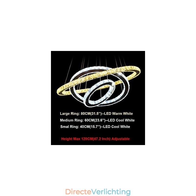 Kristallen plafond hanglampen kroonluchter verlichtingsarmaturen met warm en koel wit D406080cm