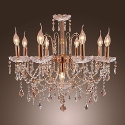 Elegante kristallen kroonluchter met 9 lampen