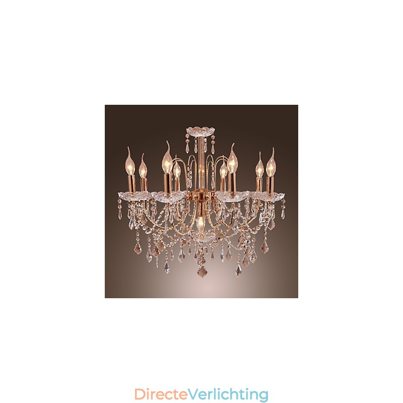 Elegante kristallen kroonluchter met 9 lampen