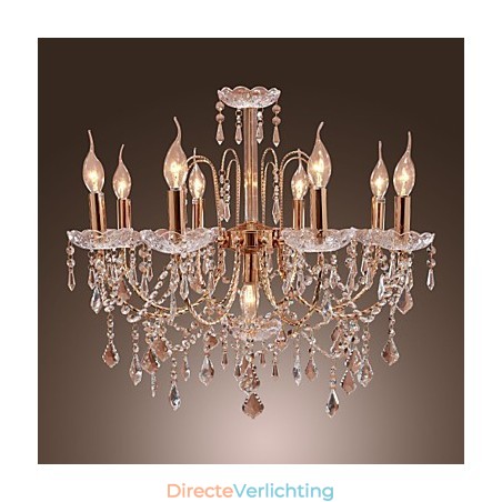 Elegante kristallen kroonluchter met 9 lampen Elegante kristallen kroonluchter met 9 lampen