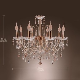 Elegante kristallen kroonluchter met 9 lampen