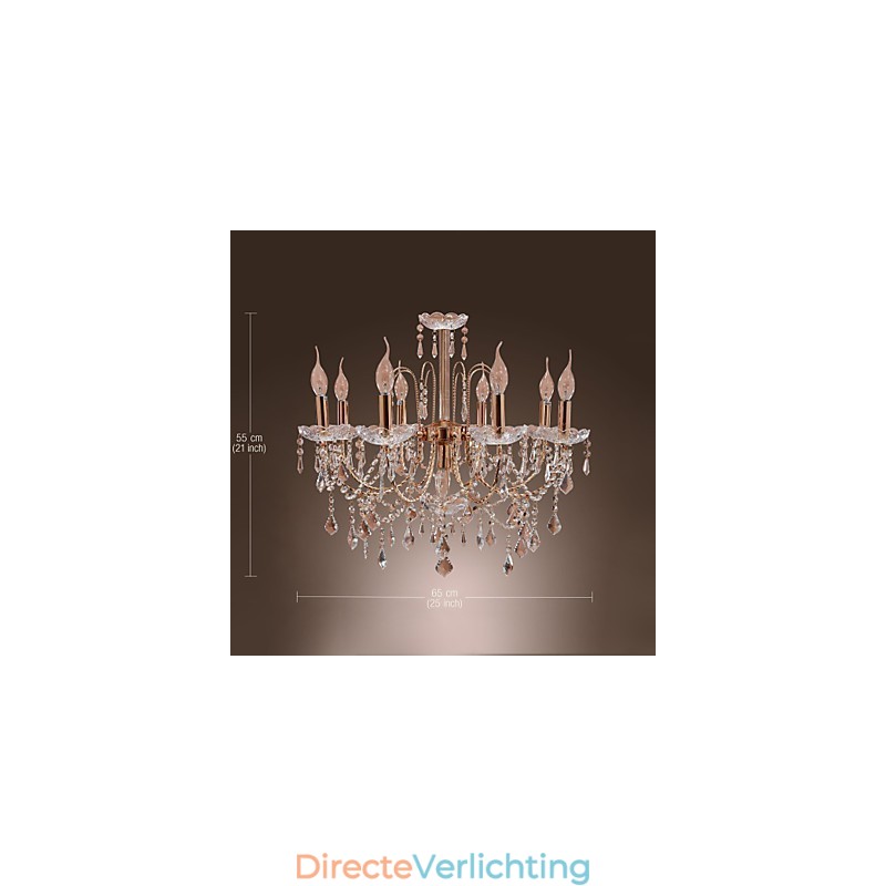 Elegante kristallen kroonluchter met 9 lampen