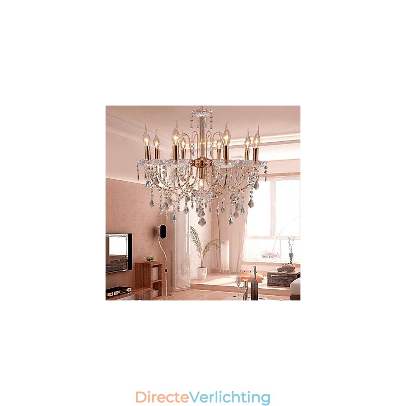 Elegante kristallen kroonluchter met 9 lampen