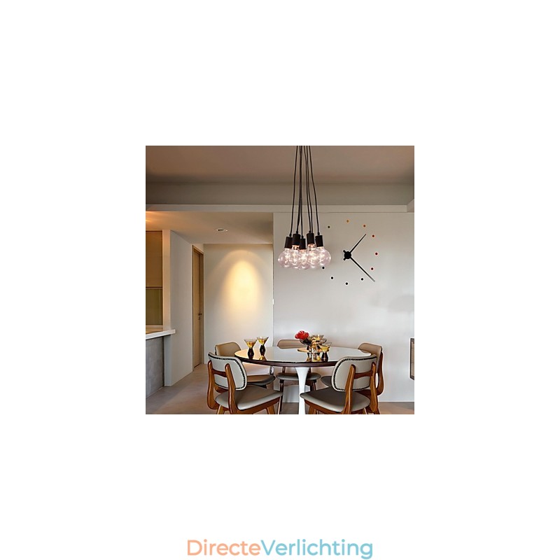 Moderne woning 7-kops Edison gloeilamp Loft glazen bol hanglamp