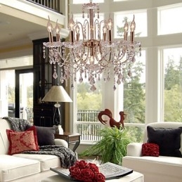 Elegante kristallen kroonluchter met 9 lampen