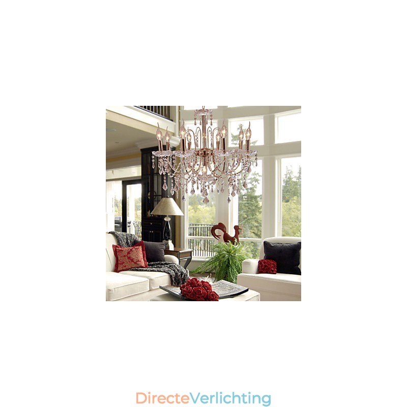 Elegante kristallen kroonluchter met 9 lampen