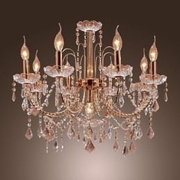 Elegante kristallen kroonluchter met 9 lampen