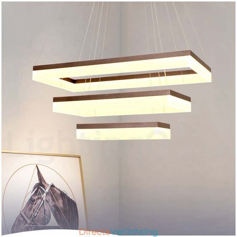 Wi-Fi Smart Dimbare 3-laags moderne, eigentijdse stijl hanglamp voor thuis