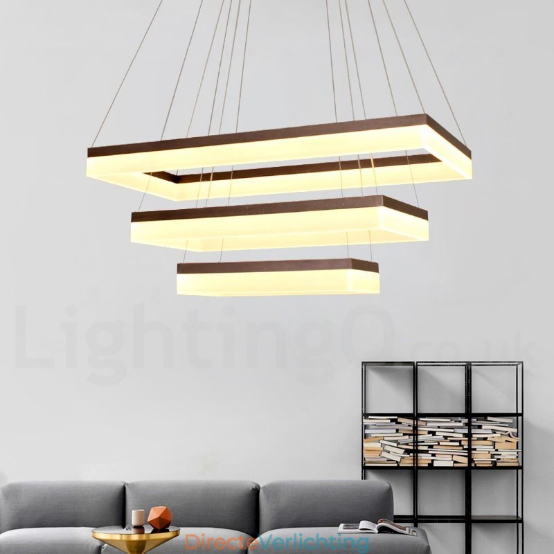 Wi-Fi Smart Dimbare 3-laags moderne, eigentijdse stijl hanglamp voor thuis