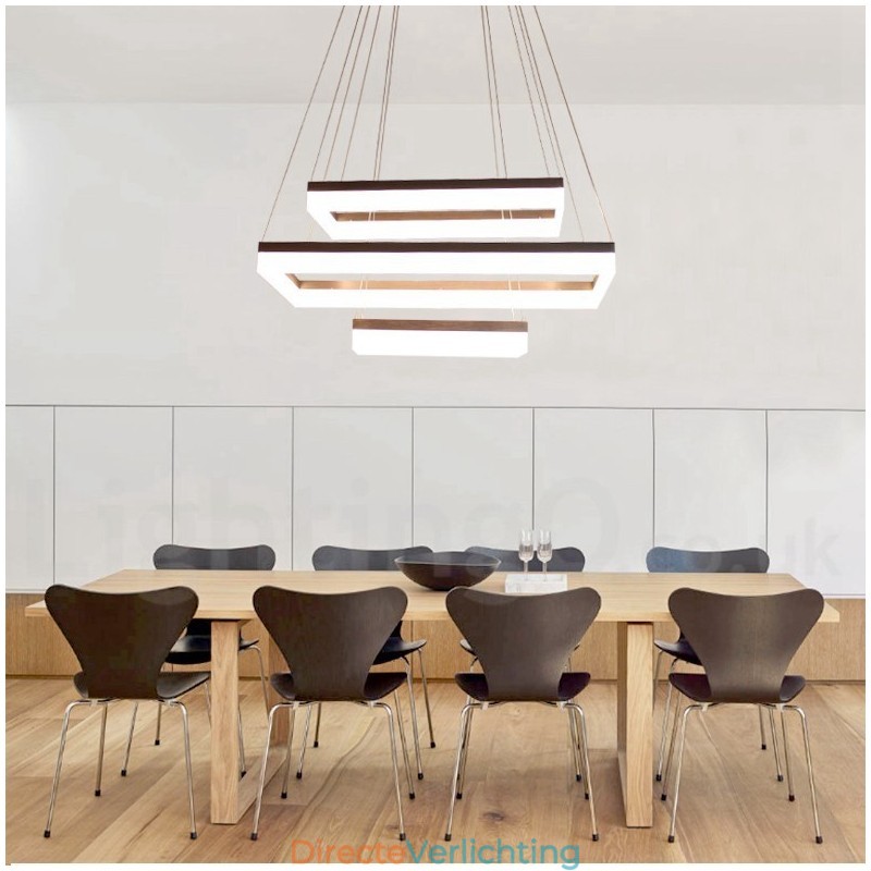 Wi-Fi Smart Dimbare 3-laags moderne, eigentijdse stijl hanglamp voor thuis