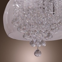 Artistieke 6-lichts kristallen hanglamp met glazen kap