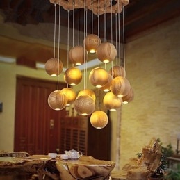Hanglampen Mini Stijl Lantaarn Hout Bamboe