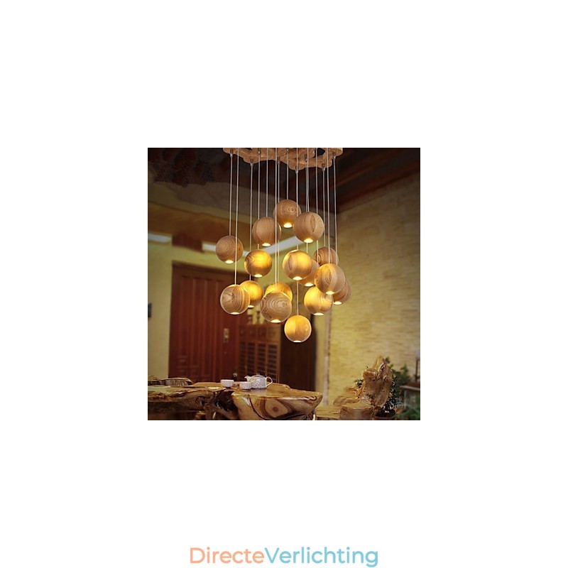Hanglampen Mini Stijl Lantaarn Hout Bamboe