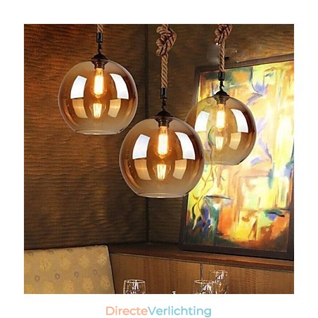 Loft Amerikaanse Rope Retro Verlichtingslampen Glazen Hanglamp Loft Amerikaanse Rope Retro Verlichtingslampen Glazen Hanglamp