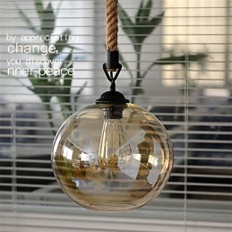 Loft Amerikaanse Rope Retro Verlichtingslampen Glazen Hanglamp