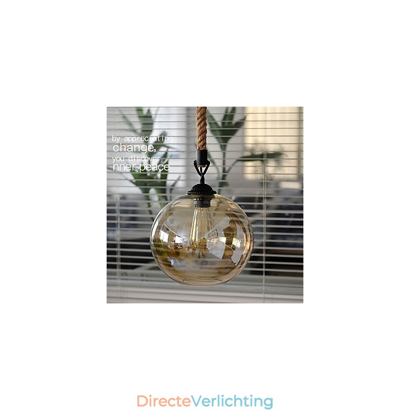 Loft Amerikaanse Rope Retro Verlichtingslampen Glazen Hanglamp