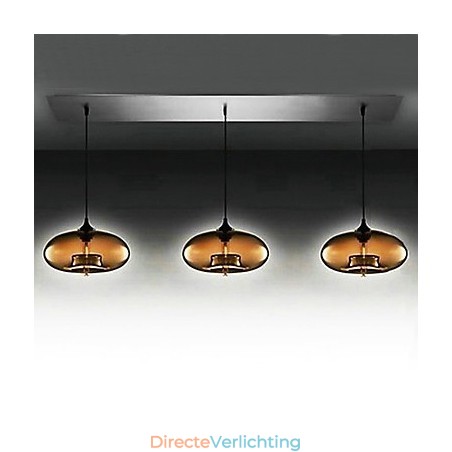 3-lichts moderne glazen hanglamp in bruin bubbeldesign 3-lichts moderne glazen hanglamp in bruin bubbeldesign