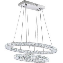 Moderne kristallen hanglamp met ovale dubbele ring voor