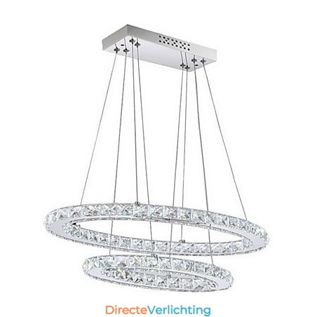 Moderne kristallen hanglamp met ovale dubbele ring voor Moderne kristallen hanglamp met ovale dubbele ring voor