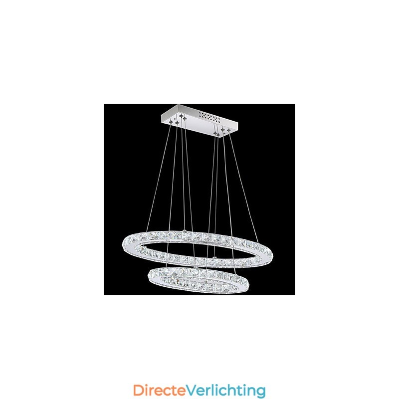 Moderne kristallen hanglamp met ovale dubbele ring voor