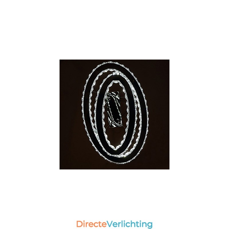 Moderne kristallen hanglamp met ovale dubbele ring voor
