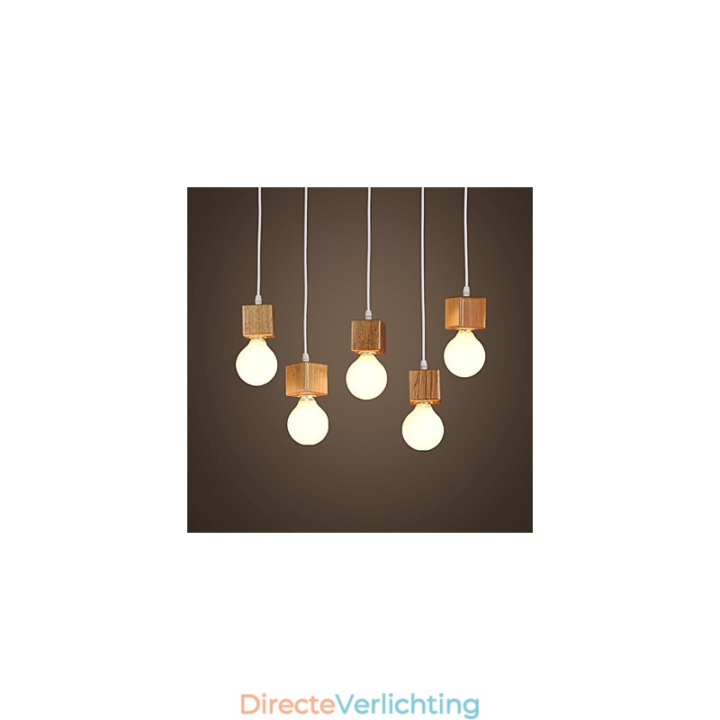 Nordic massief houten vierkante lampenhouder zittende hanglamp lamp licht