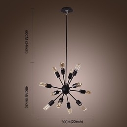 Avant Garde IJzeren Kroonluchter met 12 Lampen