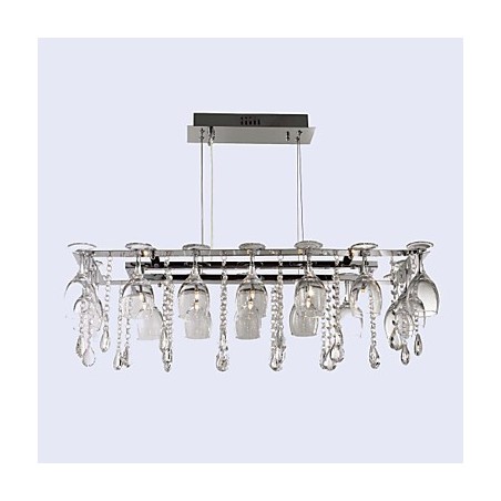 Moderne, eigentijdse, traditionele, klassieke, kristallen, chromen, metalen hanglamp Moderne, eigentijdse, traditionele, klassieke, kristallen, chromen, metalen hanglamp