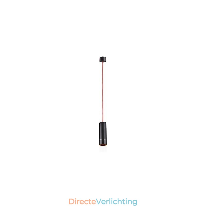 1-lichts mini hanglamp zwart geanodiseerd met aluminium